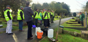 Vane Hill residents volunteer at Torquay cemetery as part of a new 'Eyes On, Hands-On' project run by The Commonwealth War Graves Commission (CWGC.)