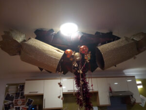 Serenita ARBD care home's home made Christmas ceiling cracker decoration