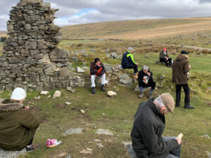 Vane Hill ARBD residents eating their packed lunch at Dartmoor National Park